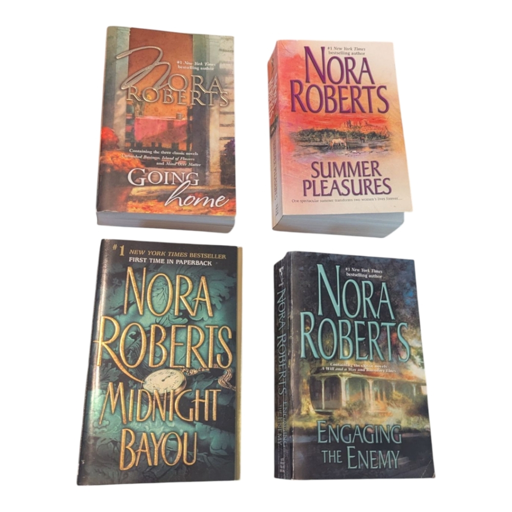 Nora Roberts Summer Pleasures; Engaging The Enemy; Midnight Bayou; & Going Home